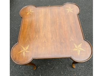 Lovely Vintage Gaming Table With Star Inlay