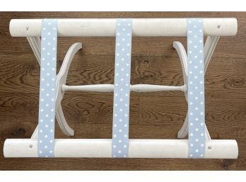 Luggage Rack With Charming Vintage Grosgrain Ribbon