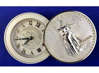 Vintage Bulova Lady Liberty Coin Clock