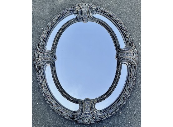 Large Oval Bombay Company Mirror - Celine Pattern