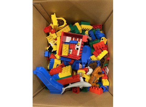 Huge Box Of Lego Duplo Building Pieces, Including 2 Building Bases