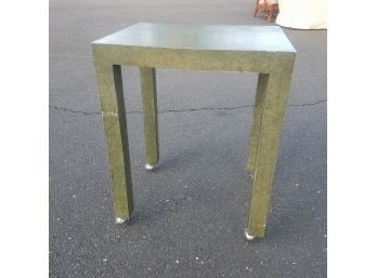 Vintage Parsons Side Table With Wheels