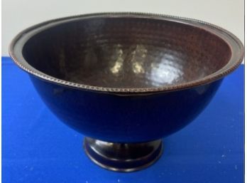 Decorative Metal Bowl With Faux Hammered Bronze Finish