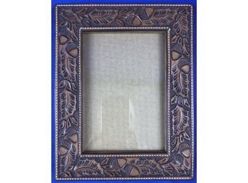 Hand Tooled Leather Frame With Acorn & Leaf Motif