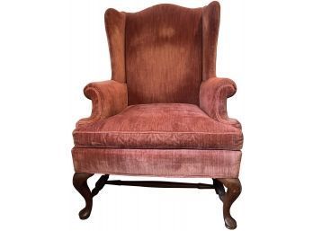 Hickory Queen Anne Style Wing Chair - Signed 'Hickory'
