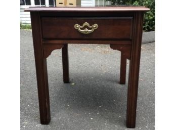 Thomasville Chippendale Style Side Table - Brass Pull - Signed