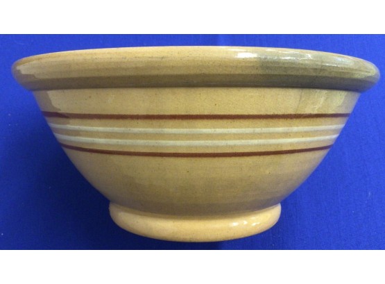Antique Large Yellow Ware Pottery Bowl