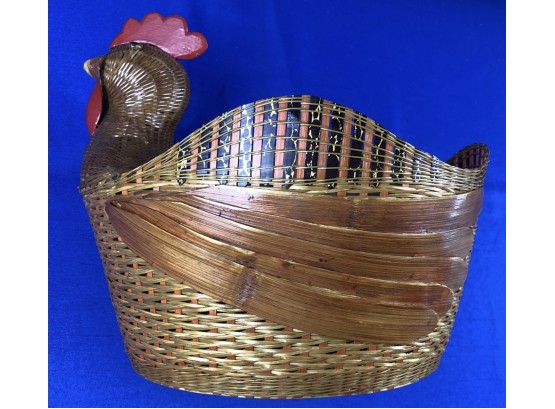 Vintage Woven Rooster Basket