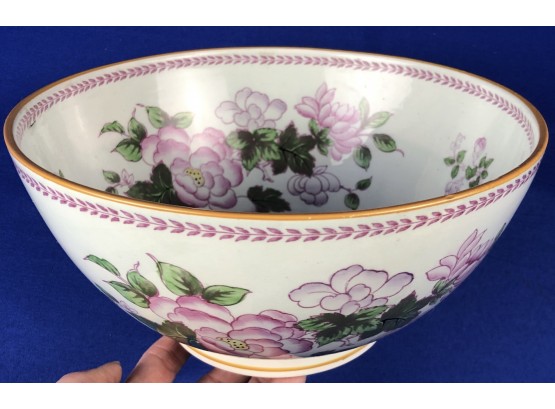 Vintage Calyx Ware Porcelain Open Vegetable Bowl - Signed 'Adams England -Calyx Ware Mandalay - Hand Painted'