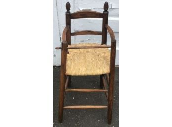 Antique Child's High Chair - Newly Restored Rush Seat