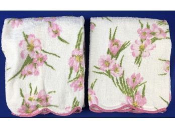 Two Vintage Porthault Bath Towels - With Original Labels