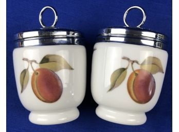 Pair Of Evesham Egg Coddlers  - Signed 'Evesham By Royal Worcester - Made In England'