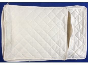 Two Quilted Linen Silver & China Storage Sleeves