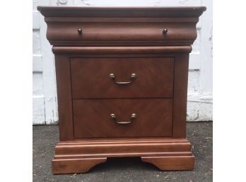 Side Table With 3 Drawers - One Of A Pair