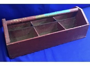 Vintage Tool Box - Original Red Paint & Lacquer Finish - Signed