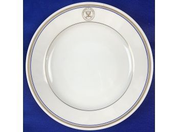 United States Navy China Dinner Plate - Signed 'Homer Laughlin - Bone China USA'