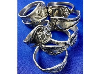 Set Of Eight Silver Plate Napkin Rings