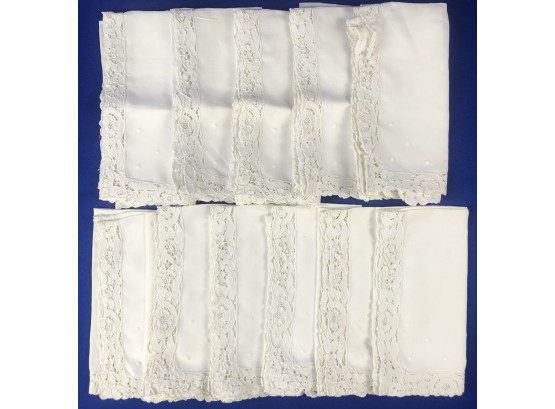 Eleven Exquisite Vintage Dinner Napkins - Match Placemats In This Sale