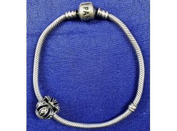 Pandora Snake Chain Bracelet With Royal Crown Charm