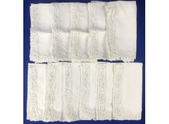 Eleven Exquisite Vintage Dinner Napkins - Match Placemats In This Sale