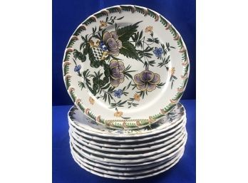 Eleven Vintage Italian Pottery Plates - Signed 'Este'