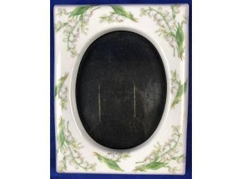 Vintage Limoges France Porcelain Frame - Lily Of The Valley Design - Signed 'Limoges France By CrystoFrance'