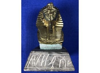 Brass Egyptian Figure With Stone Base