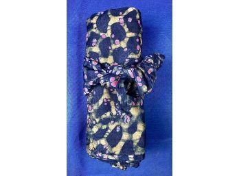Batik Fabric Napkin Gift Set With Matching Tied Ribbon Accent - Never Used
