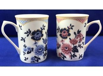 Coalport English Bone China Botanical Porcelain Coffee Mugs