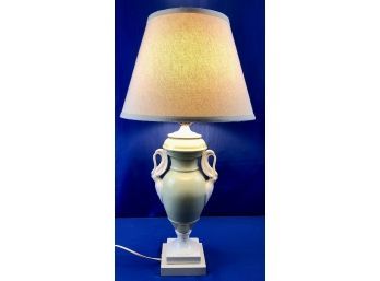Vintage Ceramic Lamp With Linen Shade