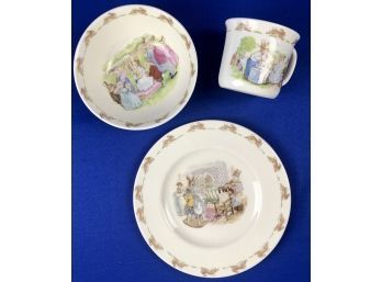 Royal Doulton Bunnykins Cup, Bowl, & Plate - Signed 'English Fine Bone China 'Bunnykins' - 1988 Royal Doulton'