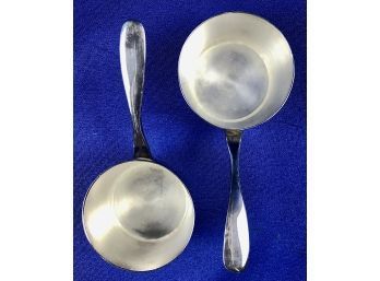 Two Mappin & Webb English Triple Plate Scoops - Signed