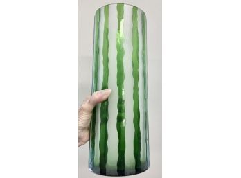 Large Contemporary Channel Cut Glass Vase - Quality Artisan Style Piece