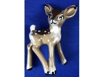 Porcelain Bambi Figurine - Signed On Two Feet - Appears To Read 'Disney Studios'