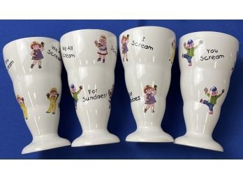 Set Of 4 Ceramic Sundae Parfait Glasses