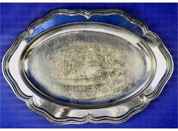 Vintage Silverplate Serving Tray - Signed On Base - Companion Piece To Larger Tray In This Sale