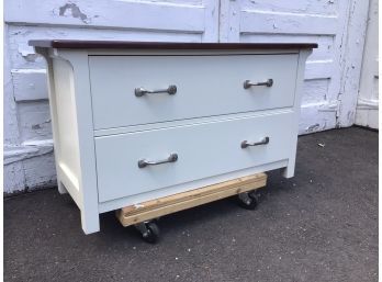Pottery Barn Chest Of Drawers With Shiplap Surface - Chrome Pulls - Boating Inspired