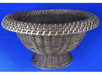 Split Reed Pedestal Rimmed Basket