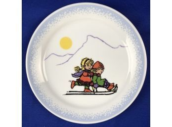Norwegian Porcelain Plate - Lillehammer '94 Winter Olympics - Porsgrund Porcelain - Signed On Base
