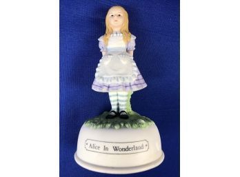 Musical Alice In Wonderland Figurine - Signed On Base