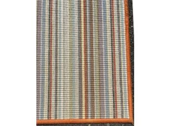 Large Room-Sized Striped Rug With Pad