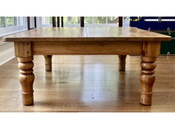 Solid Pine Coffee Table With Turned Legs