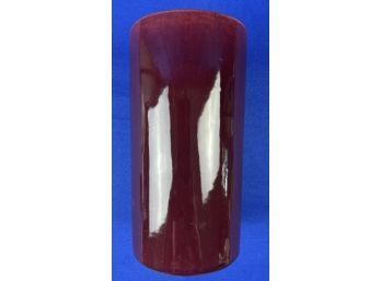 Vintage Haeger Cylinder Vase Signed 'USA 347' - Red Ombre Glaze