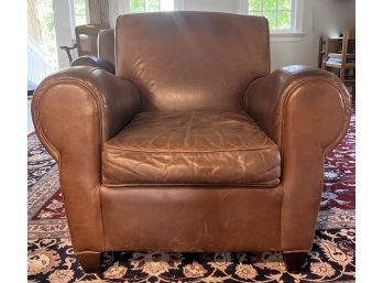 Leather Arm Chair - Pottery Barn Made By Mitchell Gold (1 Of 2)