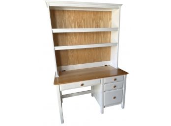 White Wooden Computer Desk/Secretary  With Adjustable Shelves