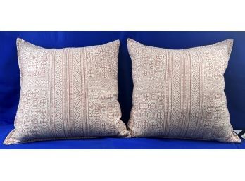Pair Of Large Quality 'Ryan Studio' Throw Pillows With Down Inserts