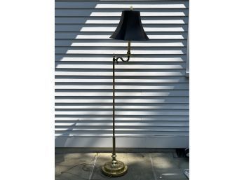 Brass Floor Lamp With Black Shade