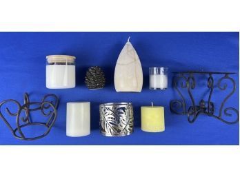 Candles & Candle Holders - Wrought Iron Bases, Pinecone Candle Holder, Wick Candles, Battery Candle, & More