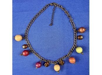 Costume Beaded Necklace With Dangle Charms