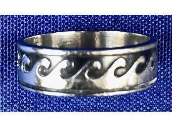 Sterling Silver Ring With Wave Motif
